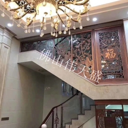 中式浮雕花格 别墅古典屏风