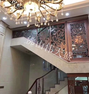 中式浮雕花格 别墅古典屏风
