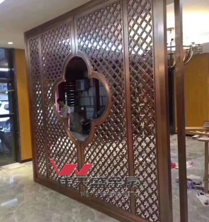中式客厅装饰金属隔断玄关